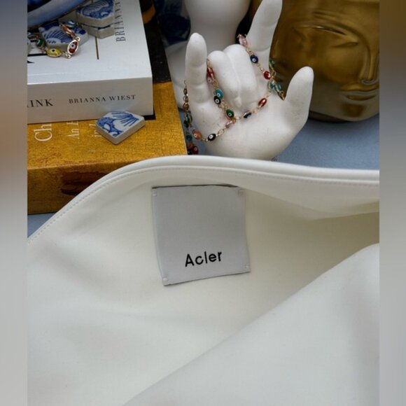 🆕 ACLER 🧿 NWOT Turflea One Shoulder Mini Dress, Ivory - Sz AU 14 US 10 - Picture 12 of 16